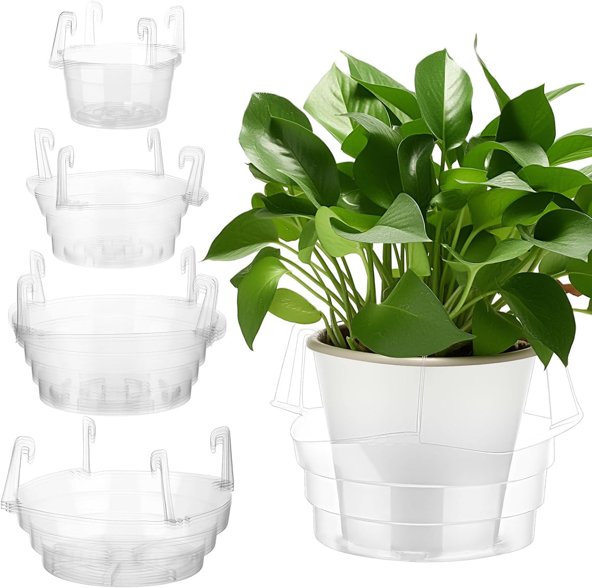Baderke 12 Pcs Hanging Plant Water Catcher Tray,6 8 10 12 Inch
