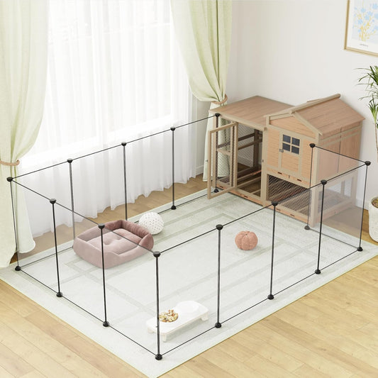 LURIVA Large Transparent Pet Playpen, 28" H X 20" W, Dog Playpen, Small Animal Playpen, Puppy Playpen, Rabbit Playpen, Dog Pen, Dog Fence, for Kittens, Ferrets, Guinea Pigs, Indoor Use, 12 Panels