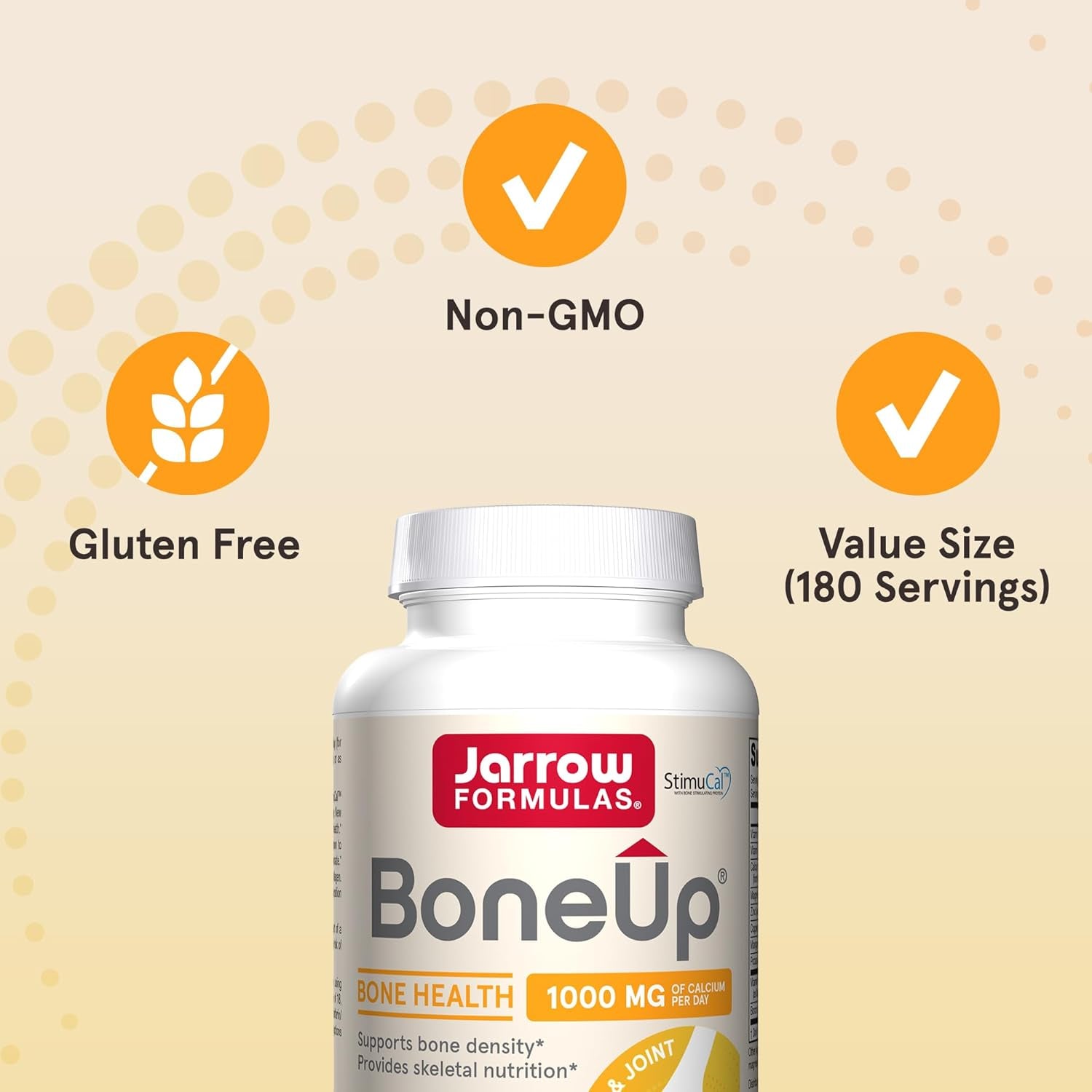 Jarrow Formulas Boneup for Bone Density - Vitamin D3 and K2, Calcium Support, 240 Capsules, Provides Skeletal Nutrition, up to 40 Days Supply