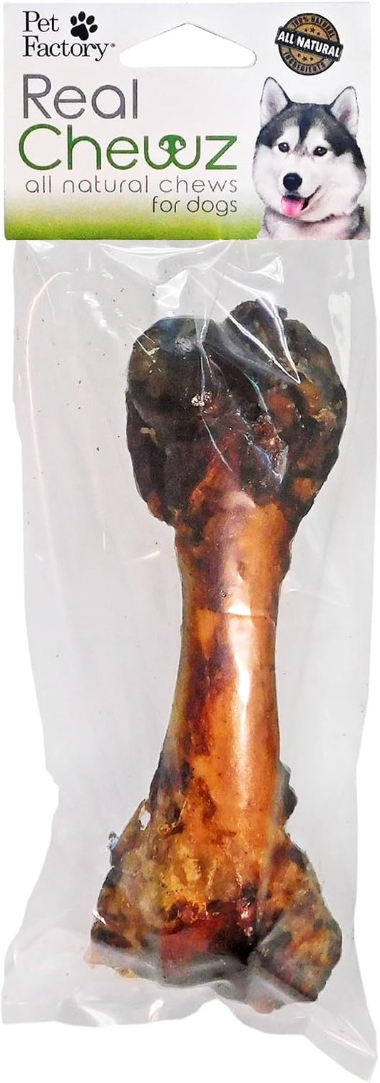 Pet Factory - Real Chewz Pork Femur Bone (6-8 Inches) - 100% Natural, Oven Baked, Single Ingredient, Long Lasting Dental Chew, for Medium to Large Dog, with No Preservatives, Additives or Fillers