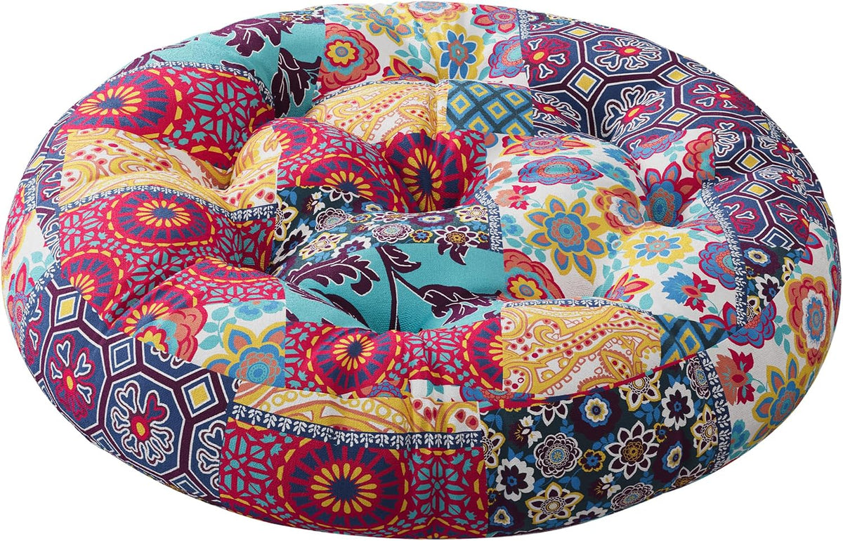 Codi round Floor Pillows, Large Boho Meditation Cushions Seat for Adults