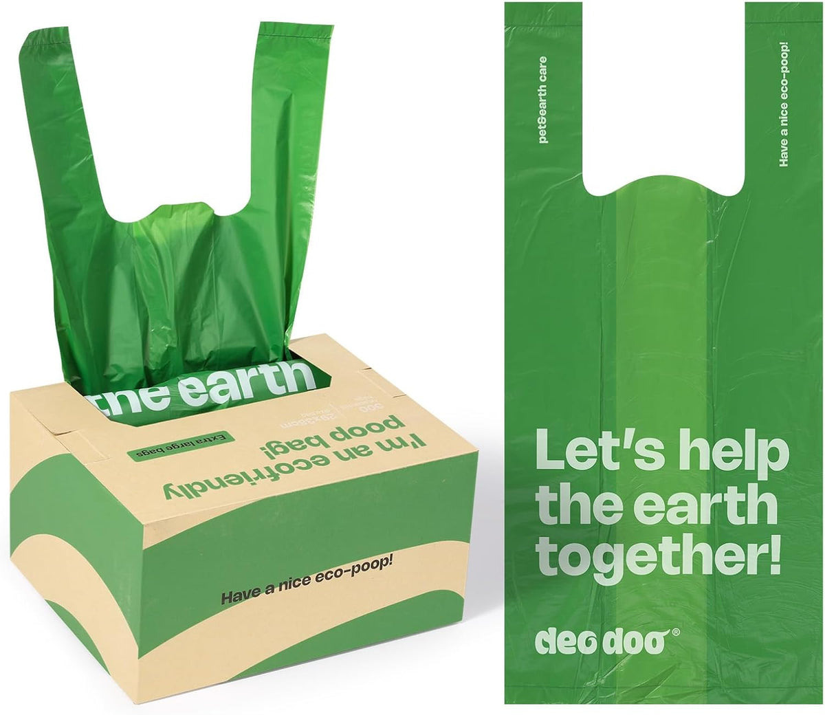 Dog Poop Bags with Handles, 300 Bags, Large Size, Unscented