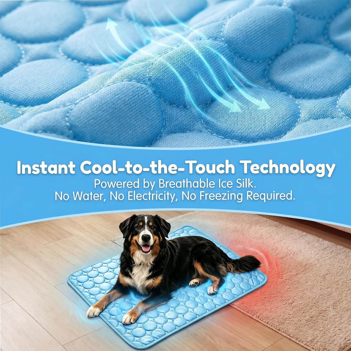 Mat – Breathable, Washable, Freeze-Free or Gel-Free, Portable Cat and Dog Mat for Cages, Cars, Sofas, Floors, Indoor/Outdoor, All Year Round. (XL 39.37" X29.55'')