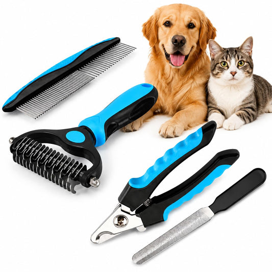 Dematting Comb for Dogs, Shedding, Undercoat Rake, Dog Brush, Cat Brush, for Shedding, Deshedding Brush for Dogs, Cat Brushes, for Shaggy or Low Hair Dogs & Cats Double Sided