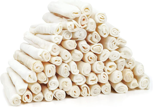 MON2SUN Dog Treats, 6Inch Natural Flavor Rawhide Rolls, 33.86 Oz