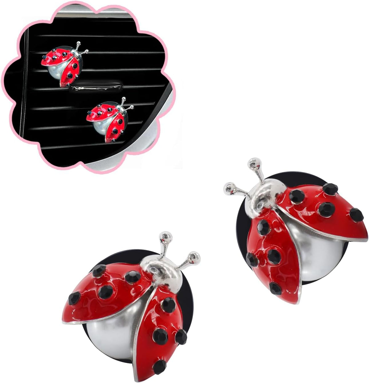 ORIESSE Ladybug Car Accessories,Lady Bug Air Vent Clips Car Air Fresheners