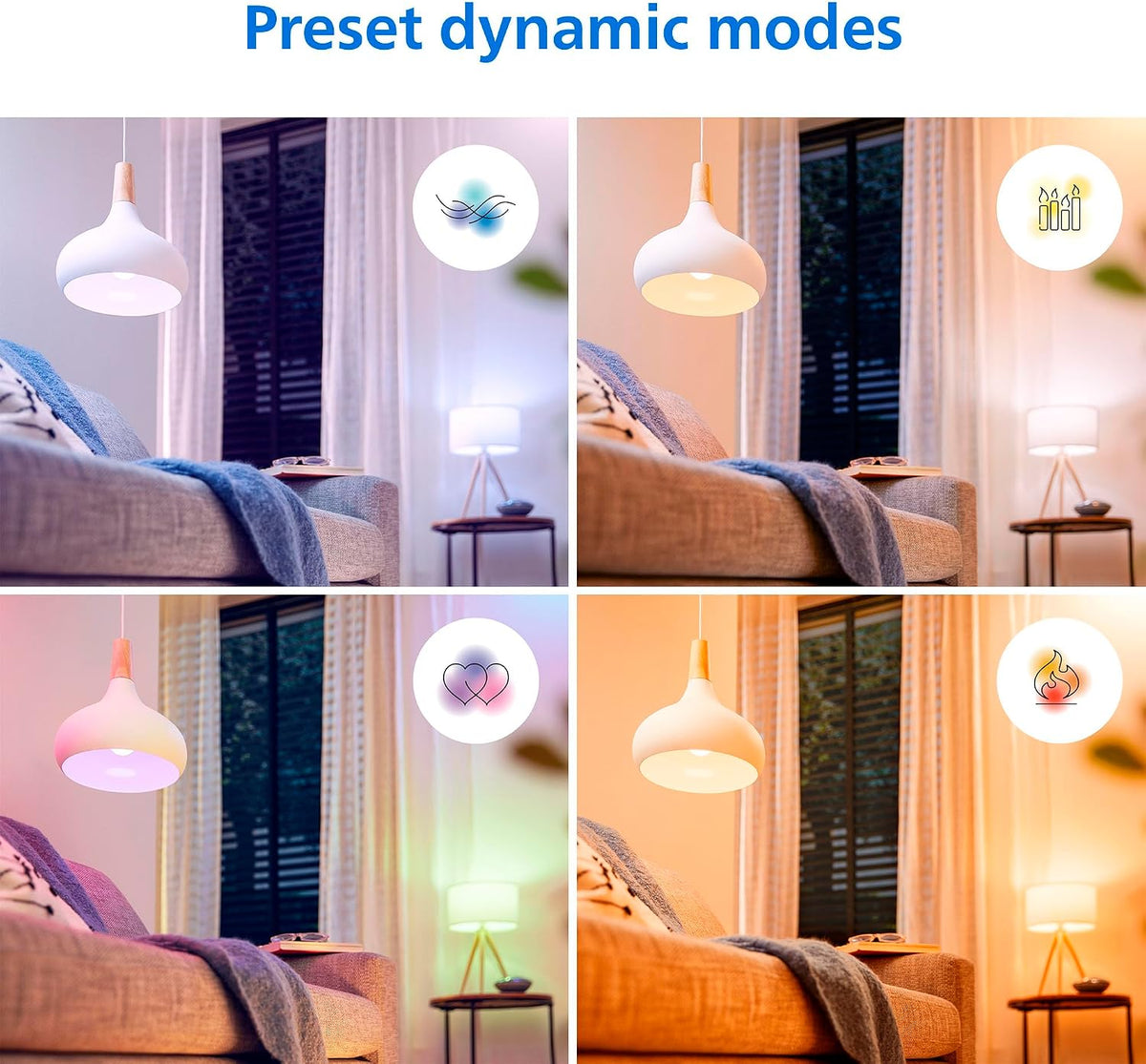 PHILIPS Smart Lighting Connected Light Bulbs, 2-Pack, Color A19 60W 800LM E26 Indoor LED Lights, Smart Bulbs with Motion Detection, Control with Voice or App