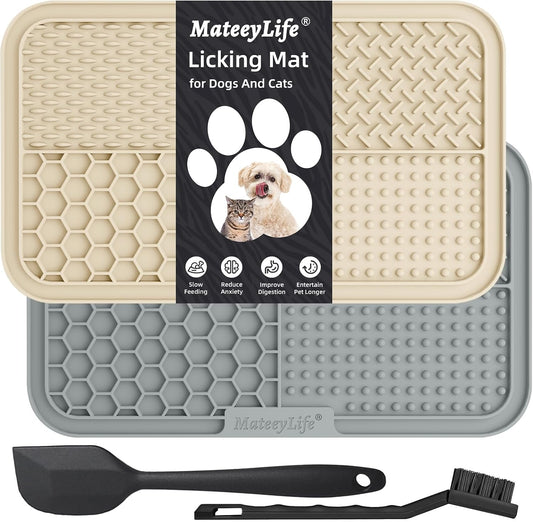 Mateeylife Lick Mat for Dogs & Cats, Slow Feeder Licking Pads for Boredom