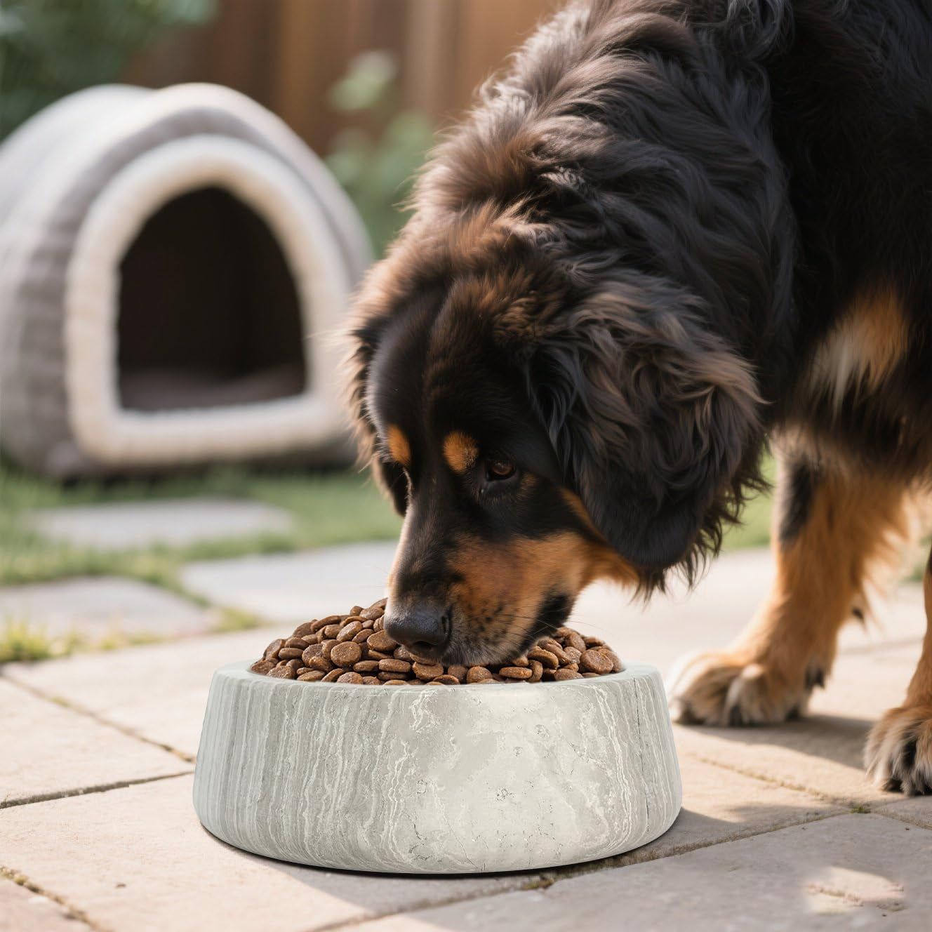 Marbledog Bowls - Large Dog Water Bowl,Spill Proof Dogs Water Bowl,Non Slip Quiet Bottom,Easy to Clean,Applies to Dog,Big,Extra Large Pet,Heavy Duty Pet Bowls for Indoor/Outdoor,Grey（Ns039）
