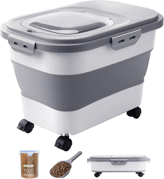 20-23 Lbs Dog Food Storage Container,Collapsible Dog Food Container