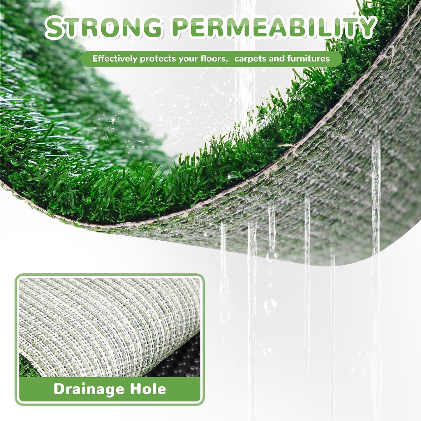 COZIWOW Fake Grass Pee Pad for Dogs, 25" X 20" Indoor Grass Potty for Dogs, Reusable Dog Pet Loo with Tray & Extra 2 PCS 23" X 18" Artificial Grass Training Pads, Portable Dog Litter Box Outdoor