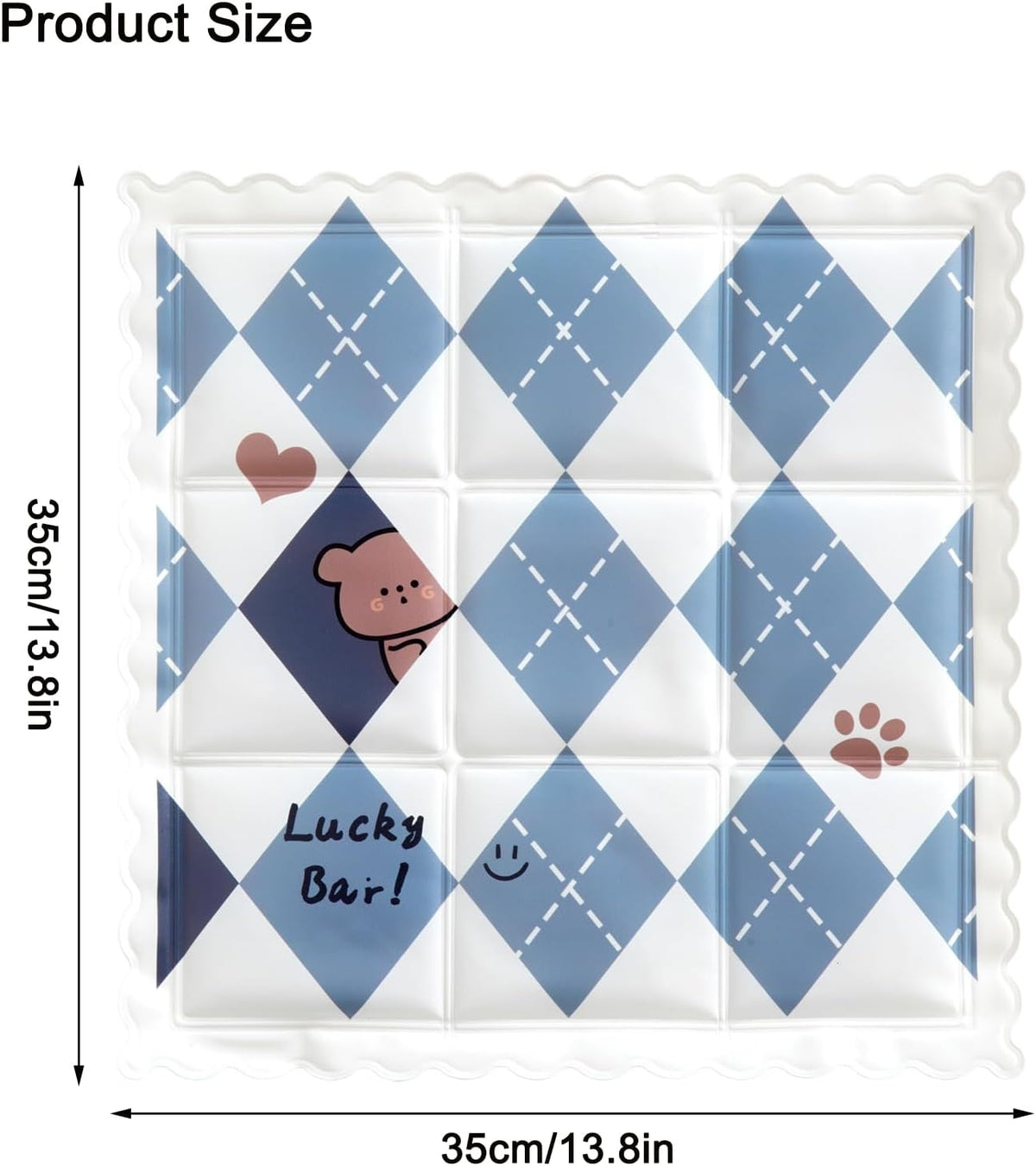 Dog Cooling Mat 13.7” X 13.7” Pet Summer Self-Cooling Pad for Dogs and Cats Non-Toxic Gel No Water or Electricity Needed Easy Washable