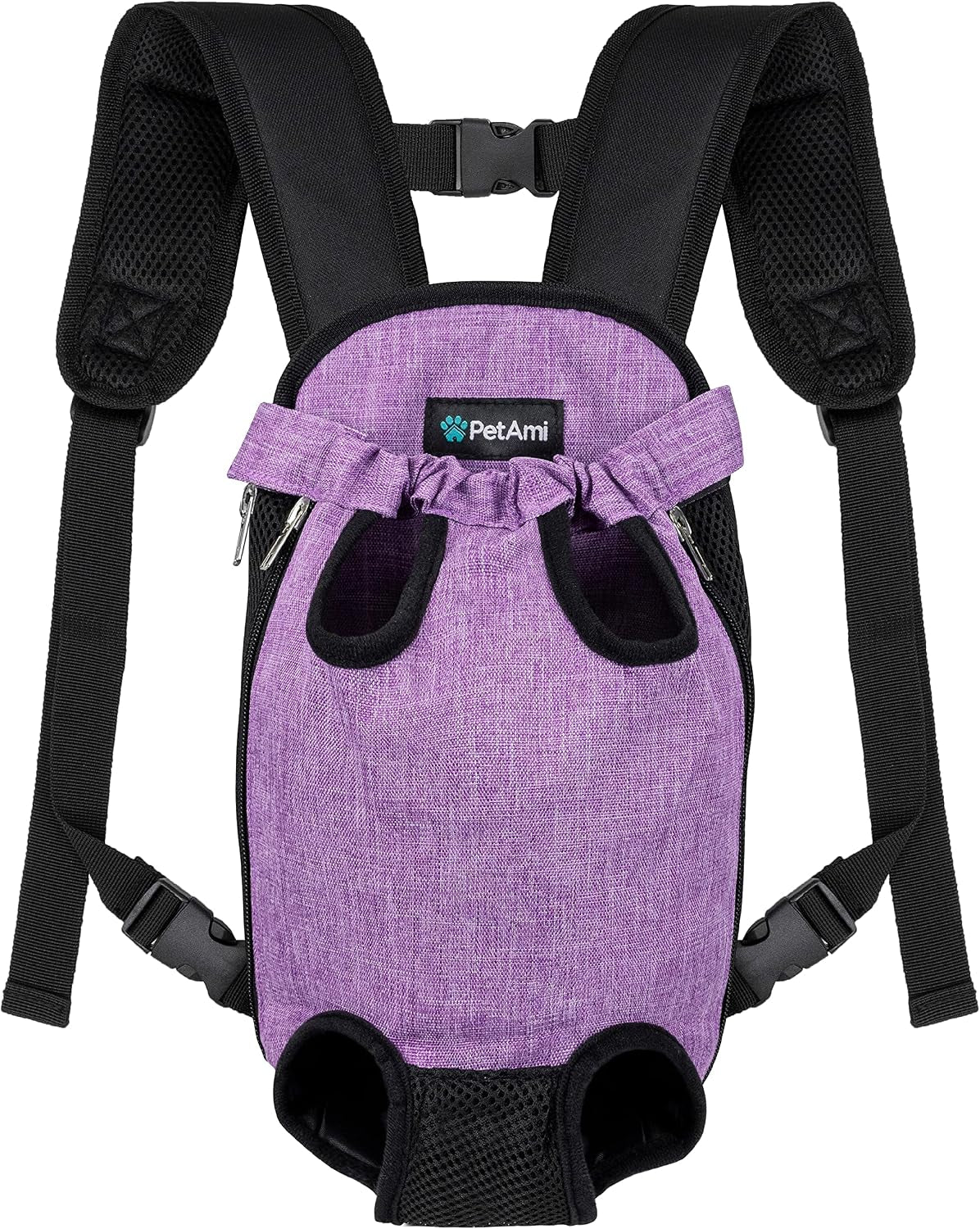 Petami Dog Carrier Backpack, Adjustable Dog Pet Cat Front Carrier Backpack | Ventilated Dog Chest Carrier for Hiking Camping Travel, Sling Bag for Small Medium Dog Cat Puppies, Small, 5-9 Lbs, Purple