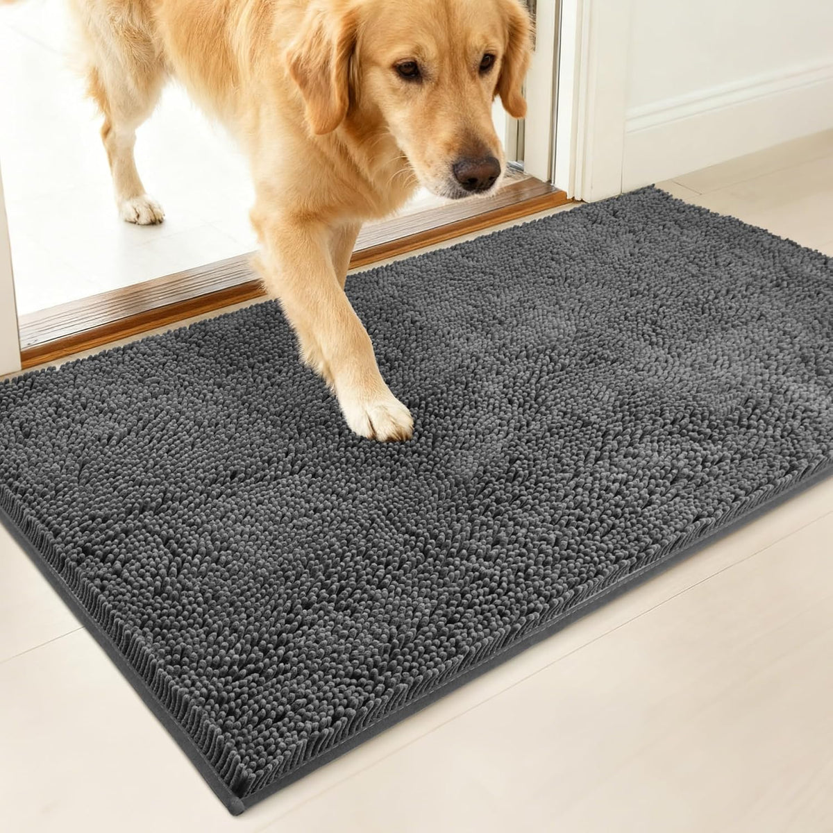 100Pointone Dog Door Mat Indoor Entrance, 72" X 48" Absorbent Chenille Door Rugs for Entryway Indoor, Non-Slip Dog Mud Mat for Muddy Paws, Soft, Washable