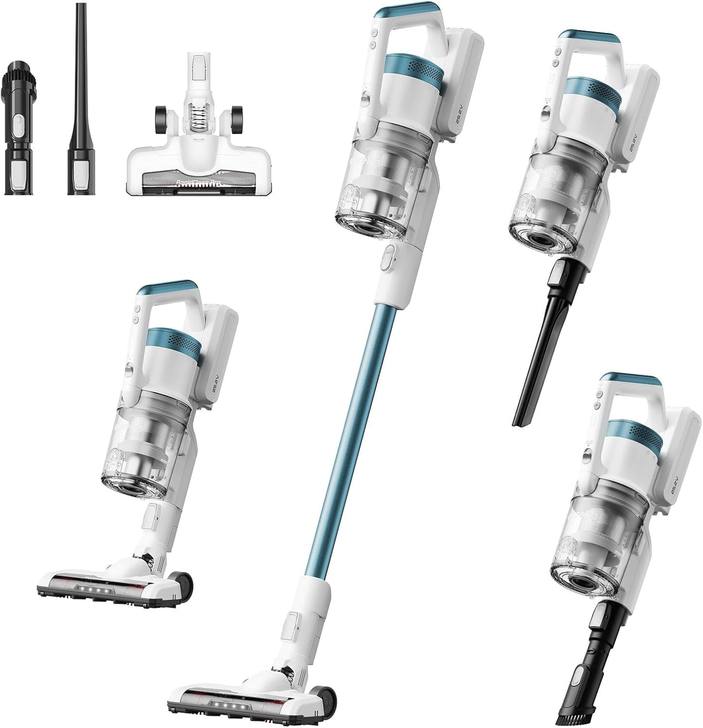 Eureka Rapidclean Pro NEC280TL Cordless Stick Vacuum Cleaner – Lightweight 5.3 Lbs, 40-Min Runtime, LED Headlights, 3 Power Modes, Ideal for Pet Hair, Hard Floors & Carpets
