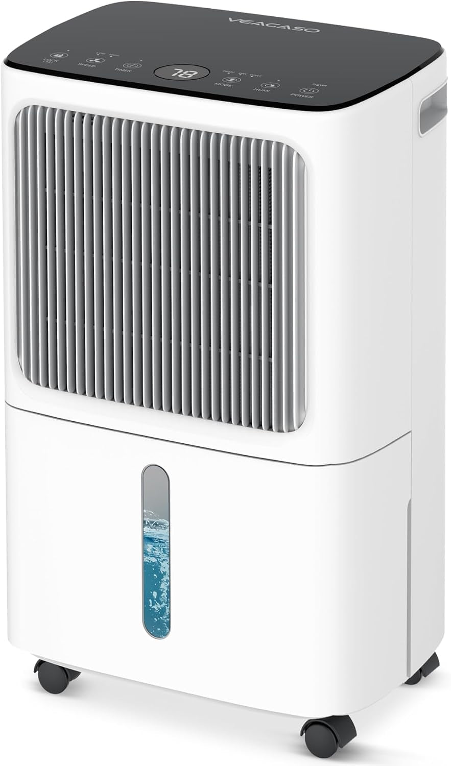 VEAGASO 34-36 Pint/D, 2500 Sq.Ft Dehumidifier for Basement with Drain Hose