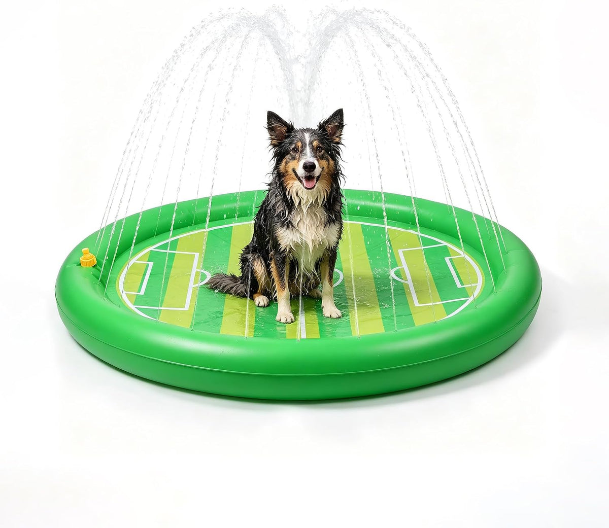 Official FIFA World Cup 2026 Edition, Dog Splash Pad - Thickened Non-Slip Pet Sprinkler Mat, 51" Durable Outdoor Water Play Pool with Cooling Fountain, Anti-Slip Backyard Summer Toys for Dogs