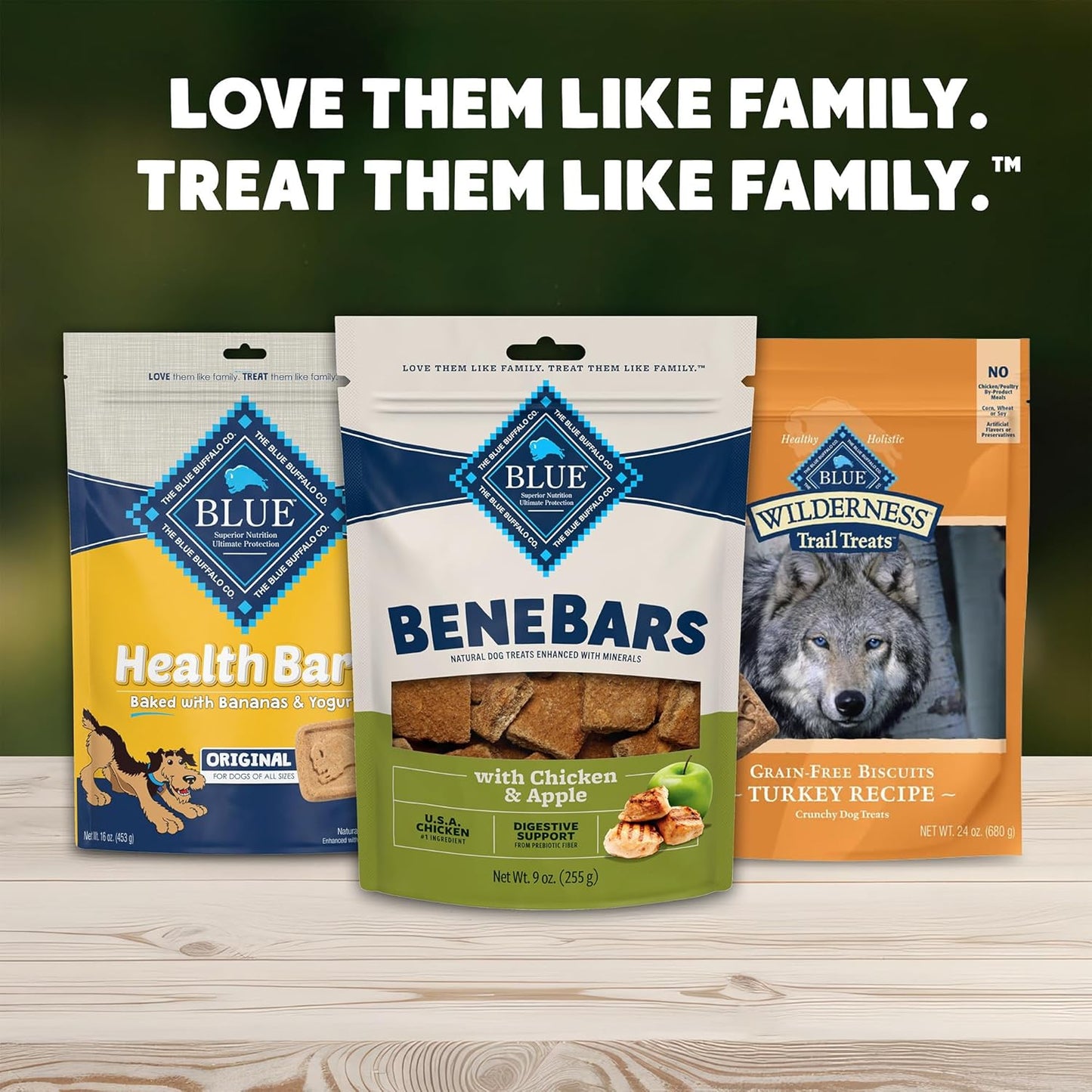 Blue Buffalo Benebars Digestive Support Dog Treats with Prebiotic Fiber, Made with Natural Ingredients, USA Chicken & Apple, 9-Oz Bag