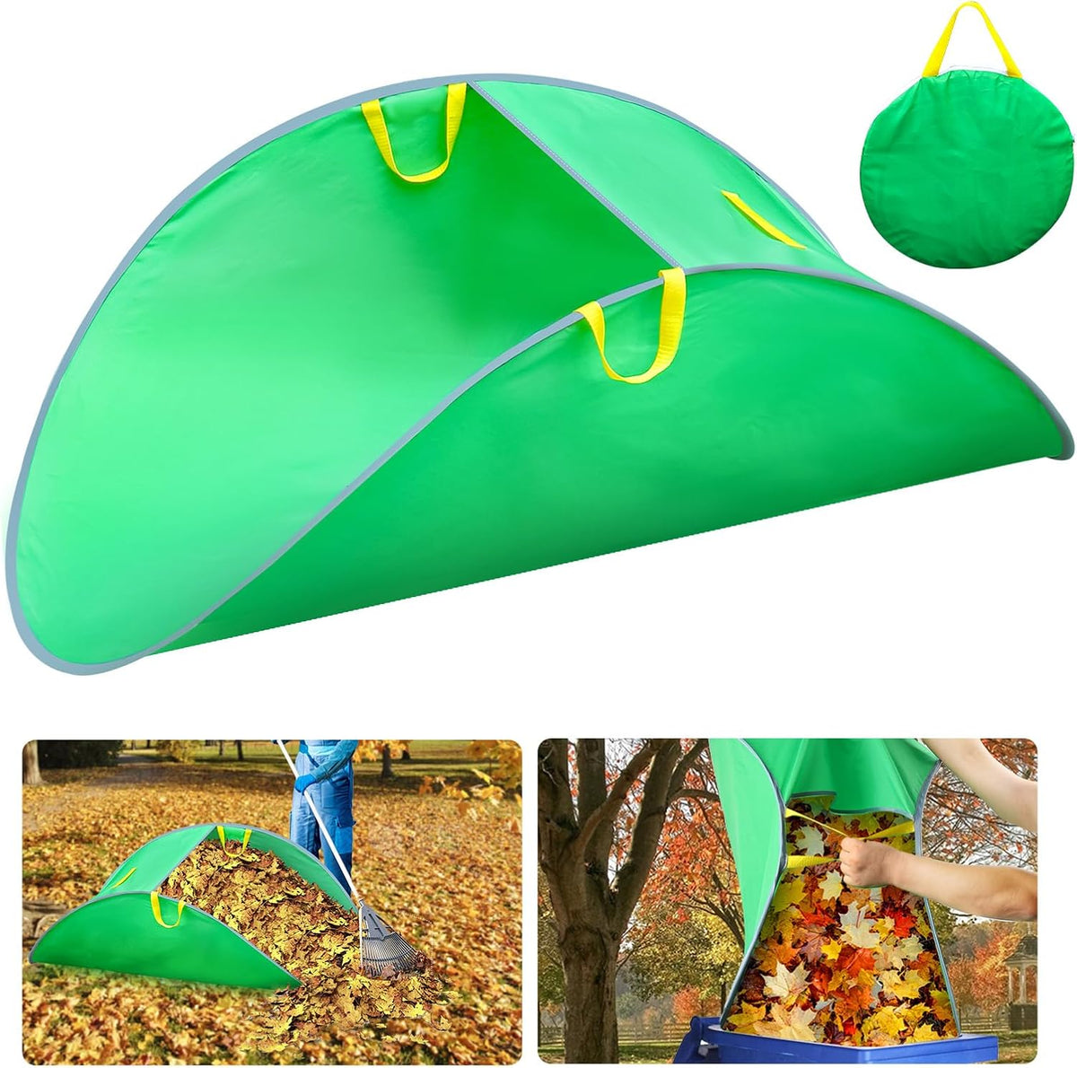 Leaf Collector, Portable Pop up Leaf Bags, Foldable Lawn and Leaf Bag
