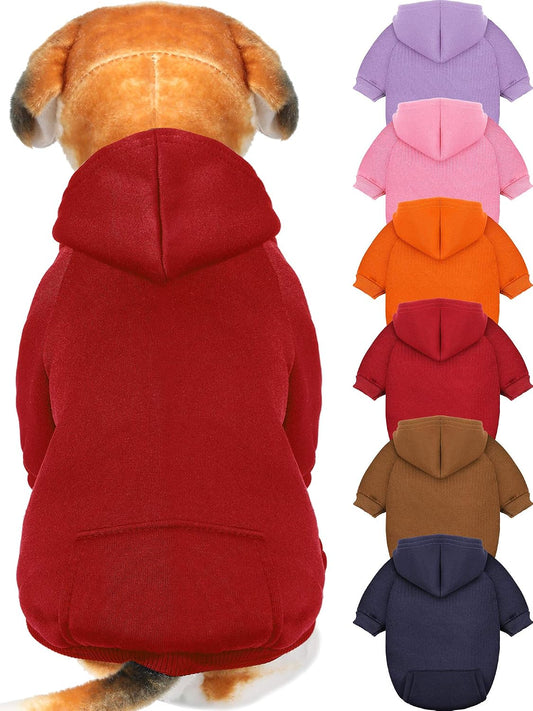 Syhood 6 Pieces Dog Hoodie Winter Warm Sweater with Hat Small Dogs,S