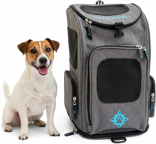 Sherpa 2-In-1 Medium Pet Backpack & Carrier - Airline Approved Dog & Cat Carrier with Mesh Panels, Waterproof Base & Machine Washable Liner, Duffel Pet Backpack