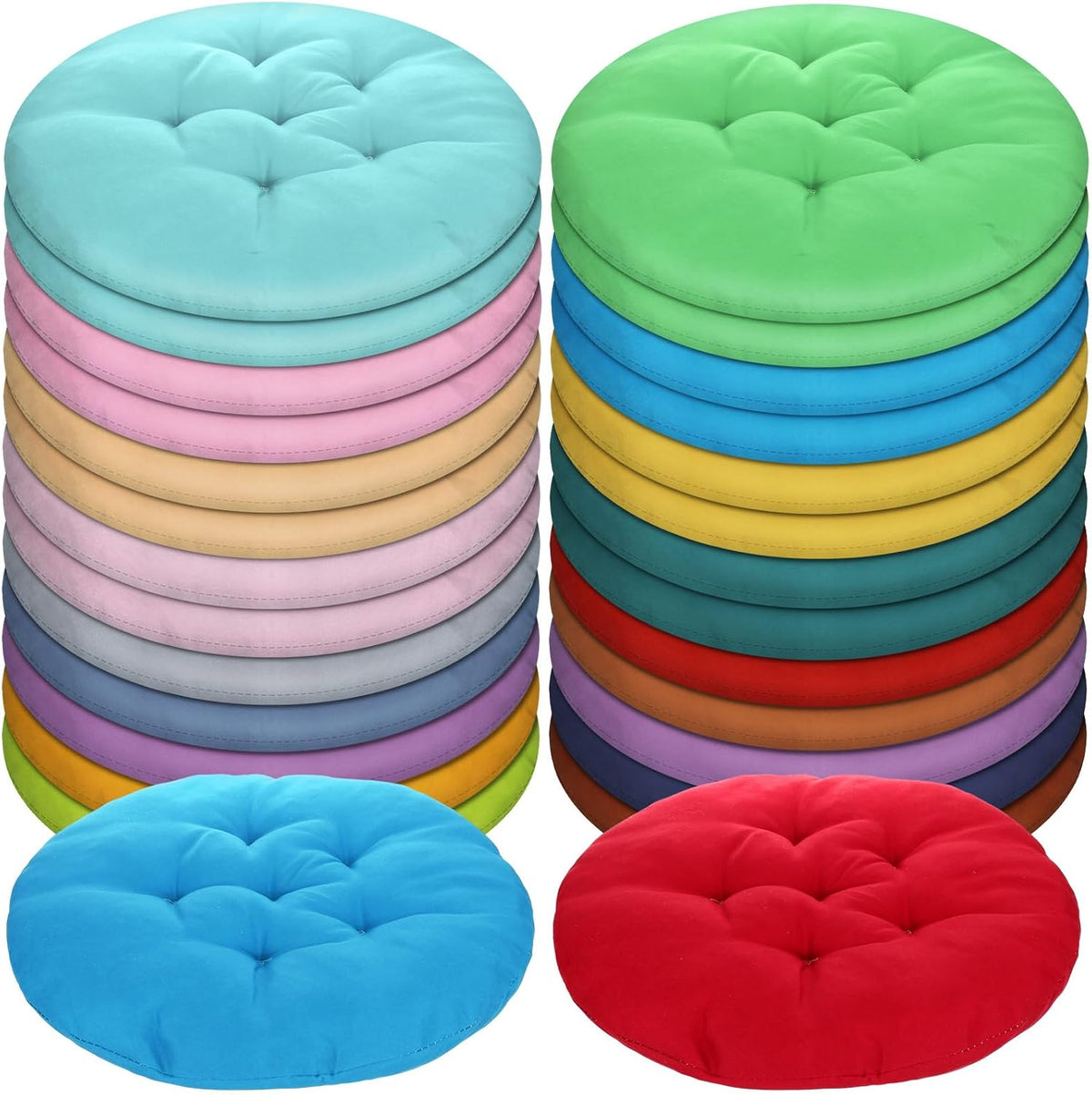 Tinideya 36 Pcs round Floor Pillows 15.7 in Flexible Cushion, Colorful
