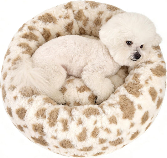 Avont Donut Dog Bed, Calming round Pet Bed for Small & Medium Dogs, Cats