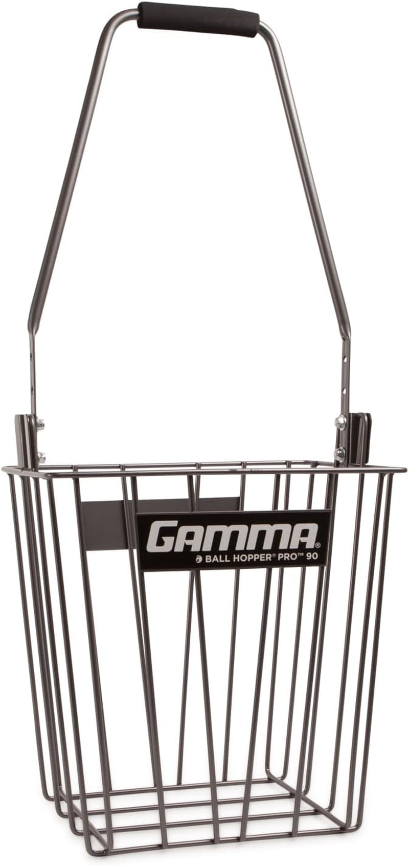 Gamma Ball Hopper Pro 90 - Heavy Duty Tennis Ball Basket with Adjustable Padded Handle - Holds 90 Tennis Balls - Easy Pickup and Carry for Tennis Practice and Coaching