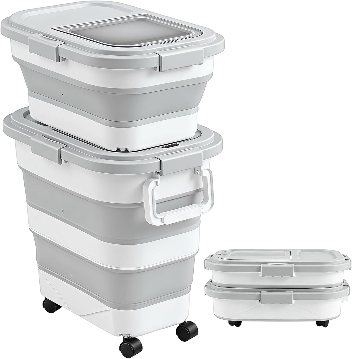 Sawysine 2 Pack 35Lbs & 20Lbs Airtight Dog Food Storage Container
