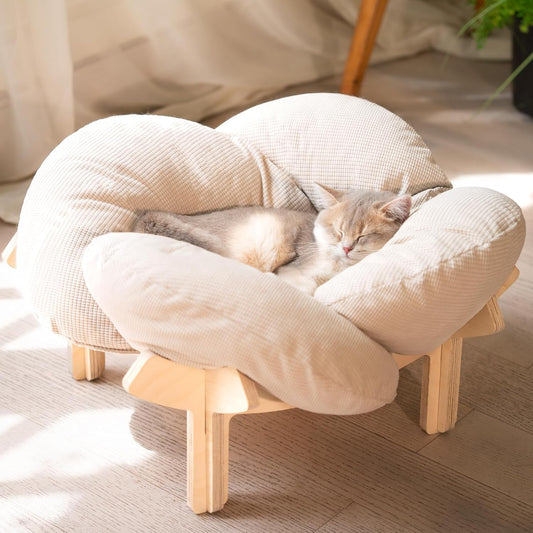 CHEERHOME PETS Elevated Cat Bed for Indoor Cats Couch Sofa Flower