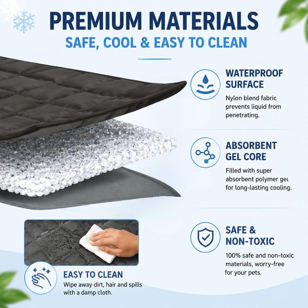 WORLD-BIO Cooling Mat for Dogs, Cooling Gel Pad for Dogs & Cats, Non-Toxic, Ice Cell Mat for Home/Car/Travel, 17 X 24.5 Inches