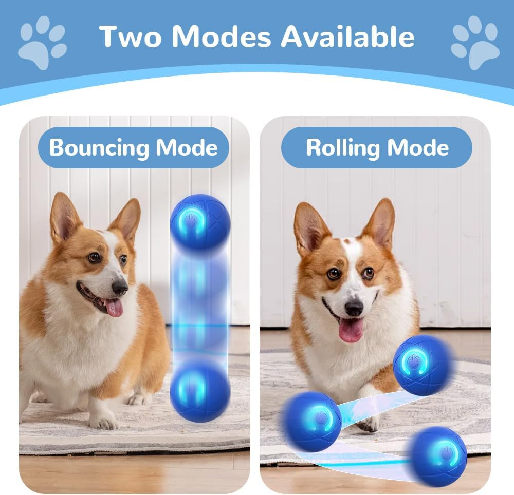 Interactive Ball Toy for Pets, 2026 New Interactive Dog Ball, Upgraded Automatic Dog Ball, Portable Indoor Active Ball Toy for Cats, Fun Small Breed Interactive Ball Toy for Small Dogs (Blue)
