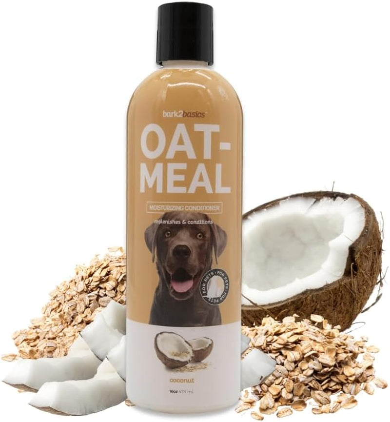 Bark2Basics Natural Oatmeal Dog Conditioner for Itchy Skin Relief, 16 Oz