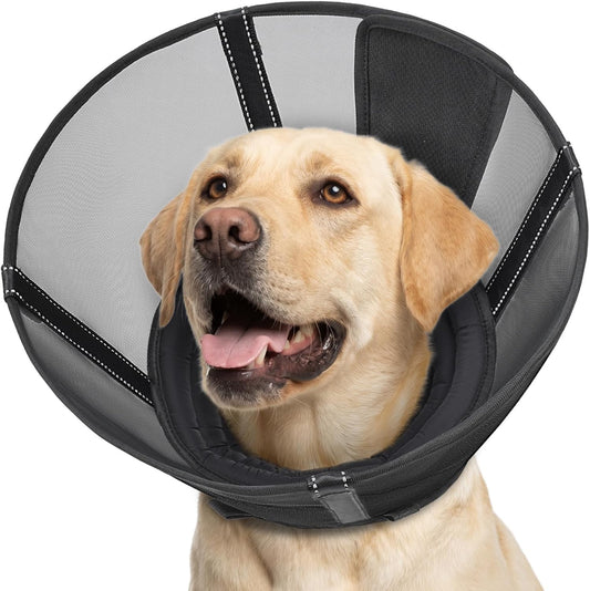 Mesh Dog Cone Collar, Cone for Dogs with Soft Liner to Stop Licking