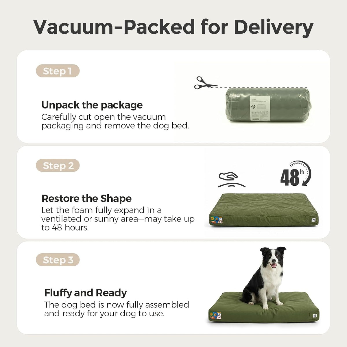 Sytopia 36 Inch Canvas Indestructible Dog Bed for Aggressive Chewers, Durable Chew Proof Dog Bed with Waterproof Machine Washable Removable Cover, Indoor Patio Pet Pad for Crate, Green