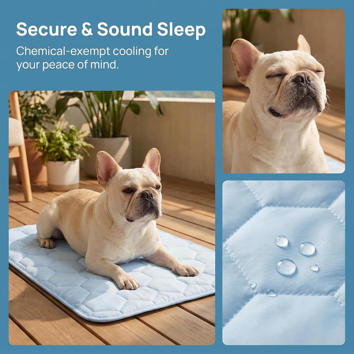 Dog Cooling Mat for Large Dogs,Washable Self Cooling Pet Pad with Non Slip Bottom,Portable Ice Silk Cooling Bed for Medium Large Dogs,Foldable Cooling Blanket for Indoor Outdoor Crate Use(Blue,Xxl）