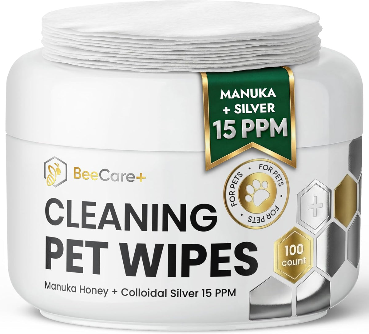 Cleaning Pet Wipes: Dog Ear Wipes with Colloidal Silver 15 PPM