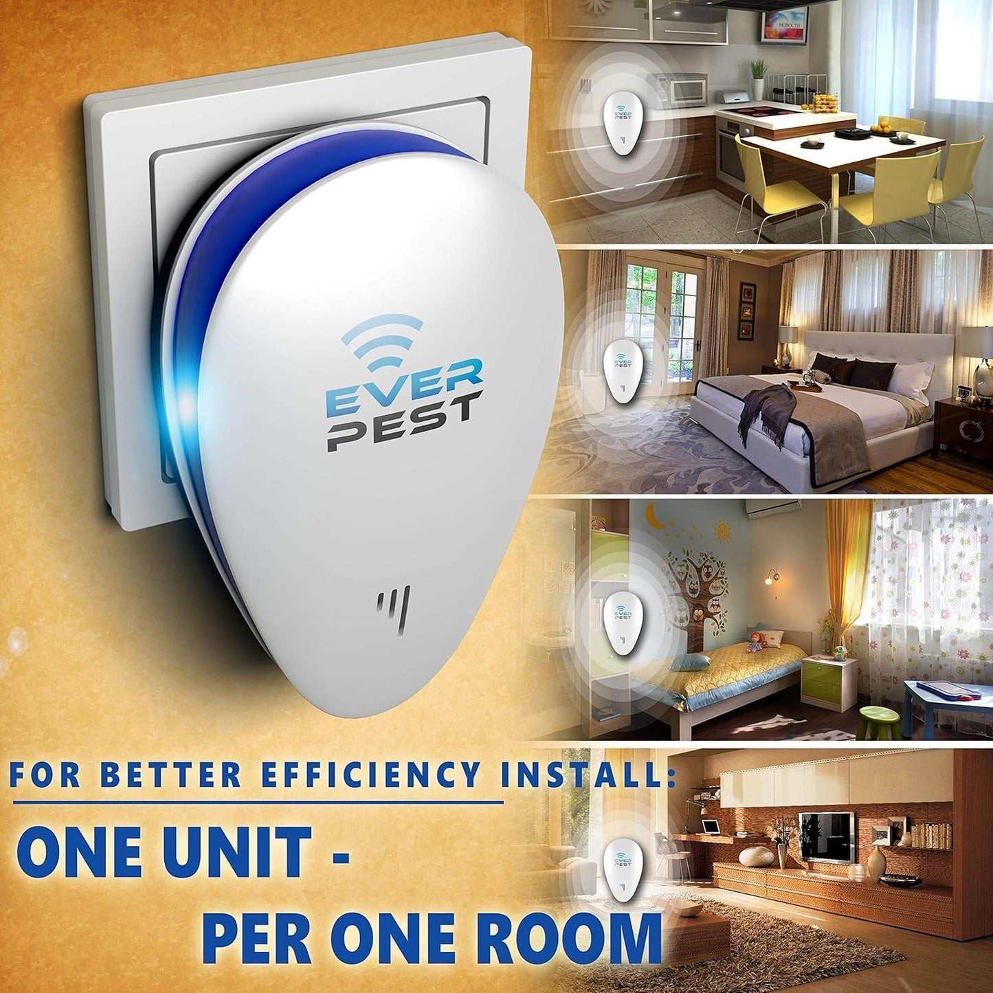 Ultrasonic Pest Control Repeller - Repel Rodents, Ants, Cockroaches Get Rid, Bed Bugs, Mosquitos, Flies, Spiders, Squirrel Bats - Eco-Friendly