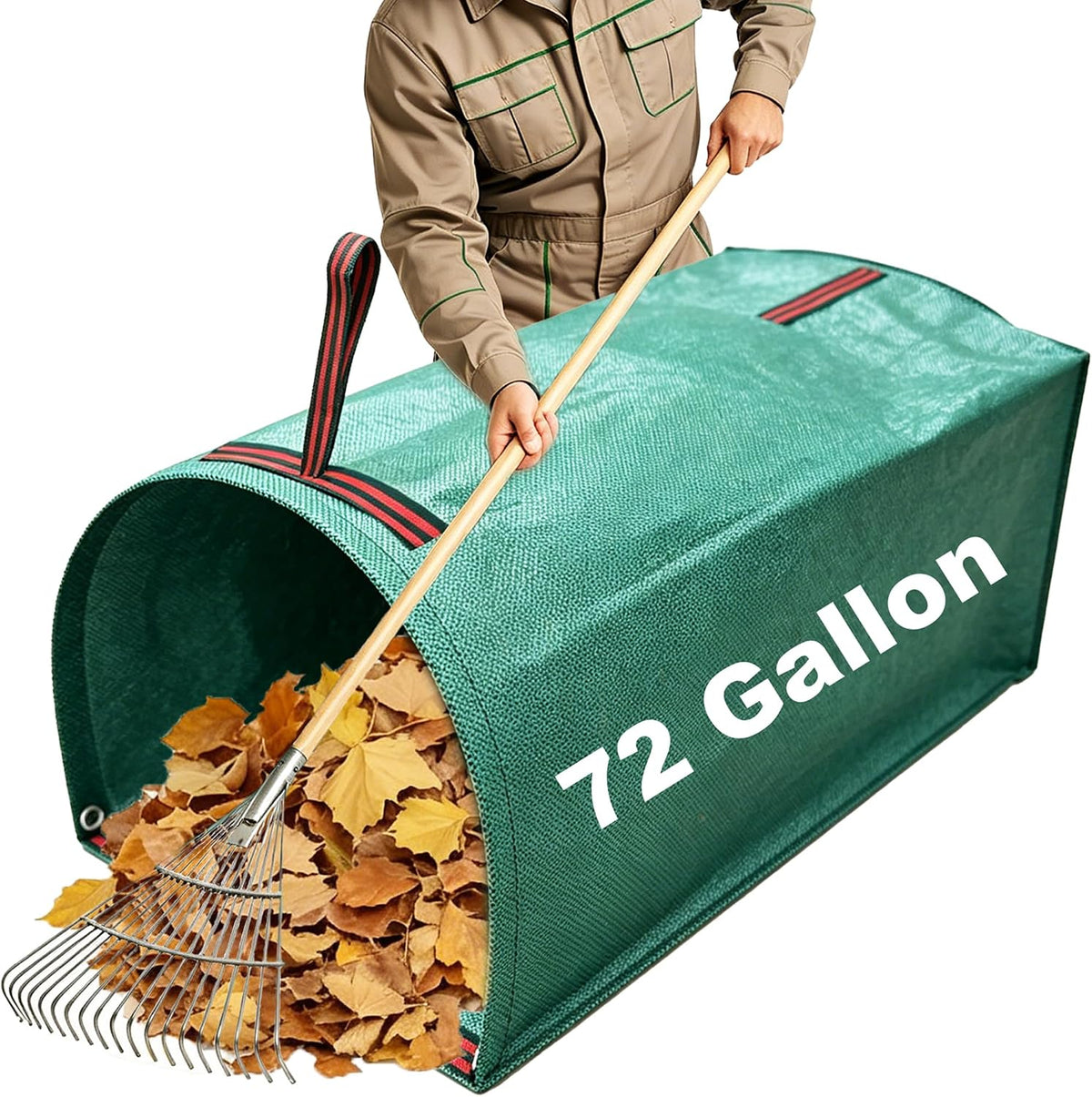 72 Gallon Leaf Collector, Garden Dustpan-Type Reusable Leaf Bag