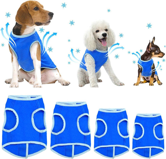 Evaporative Cooling Vest for Small to Large Dogs, Blue, M