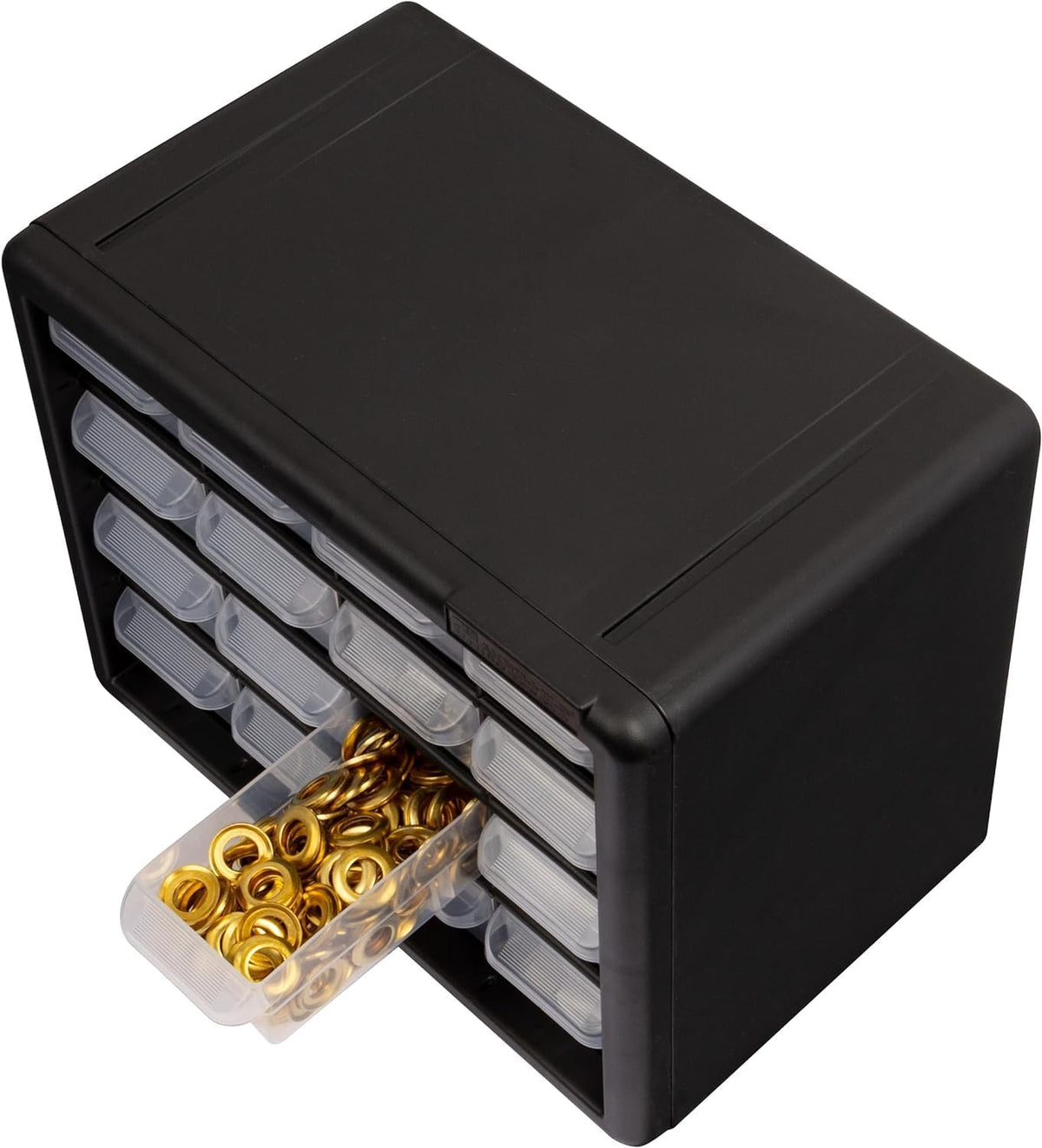 Akro-Mils 10116, 16 Drawer Plastic Parts Storage Hardware and Craft Cabinet, 10-1/2-Inch W X 6-1/2-Inch D X 8-1/2-Inch H, Black