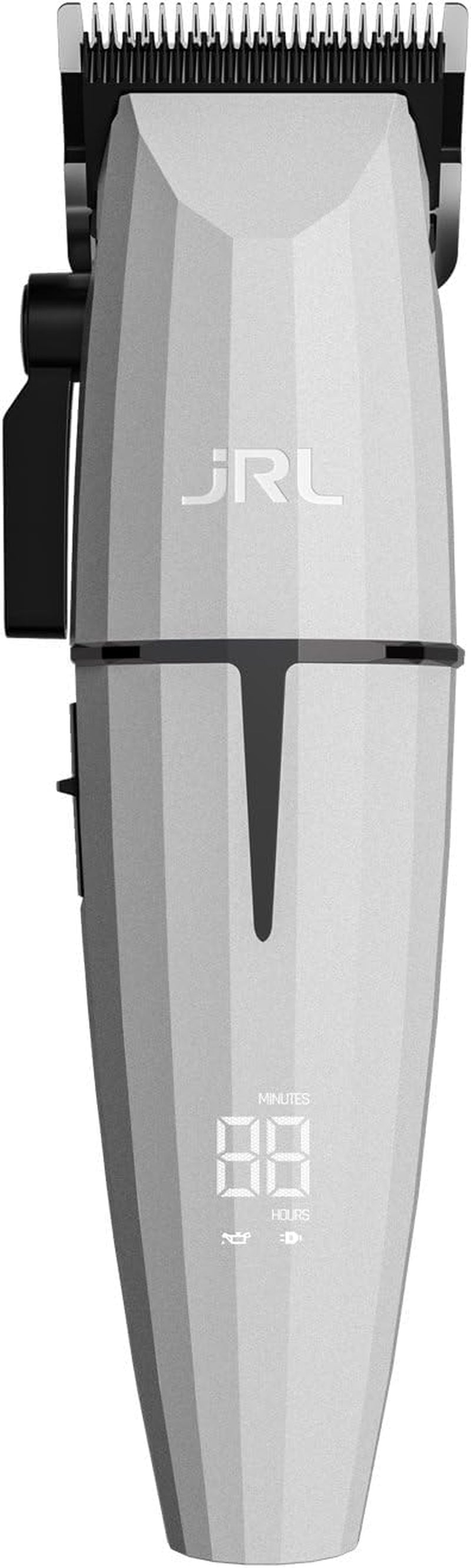 JRL Ghost FF2020C-W Professional Cordless Hair Clipper for Barber Hair Cutting, Smart-Clip Technology Prevents Blade Drag, Reset IQ Charging Dock, for Fading, Dual-Speed 6000–7500 RPM Motor, White