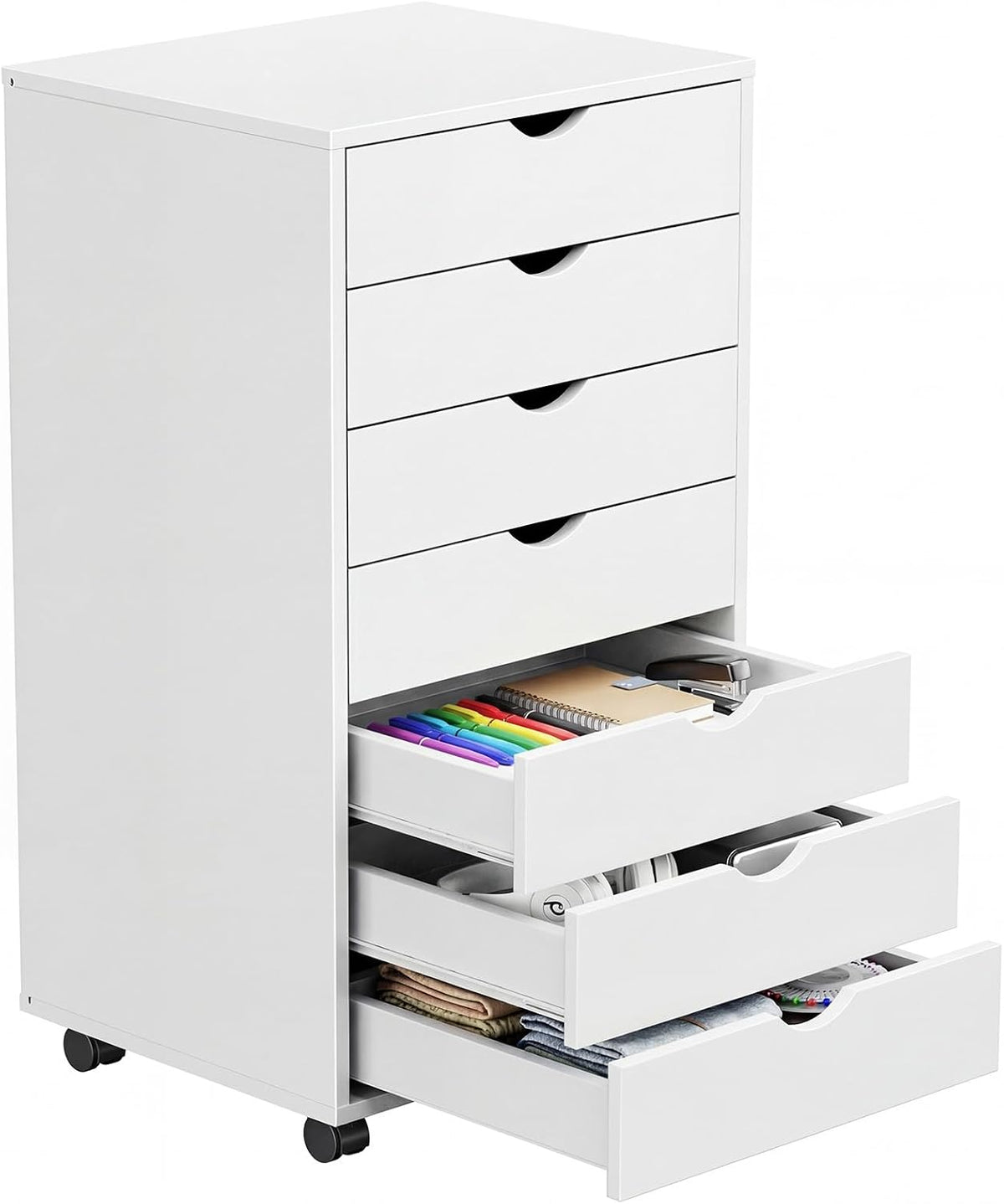 7 Drawers Mobile File Cabinet, Printer Stand Storage Cabinet