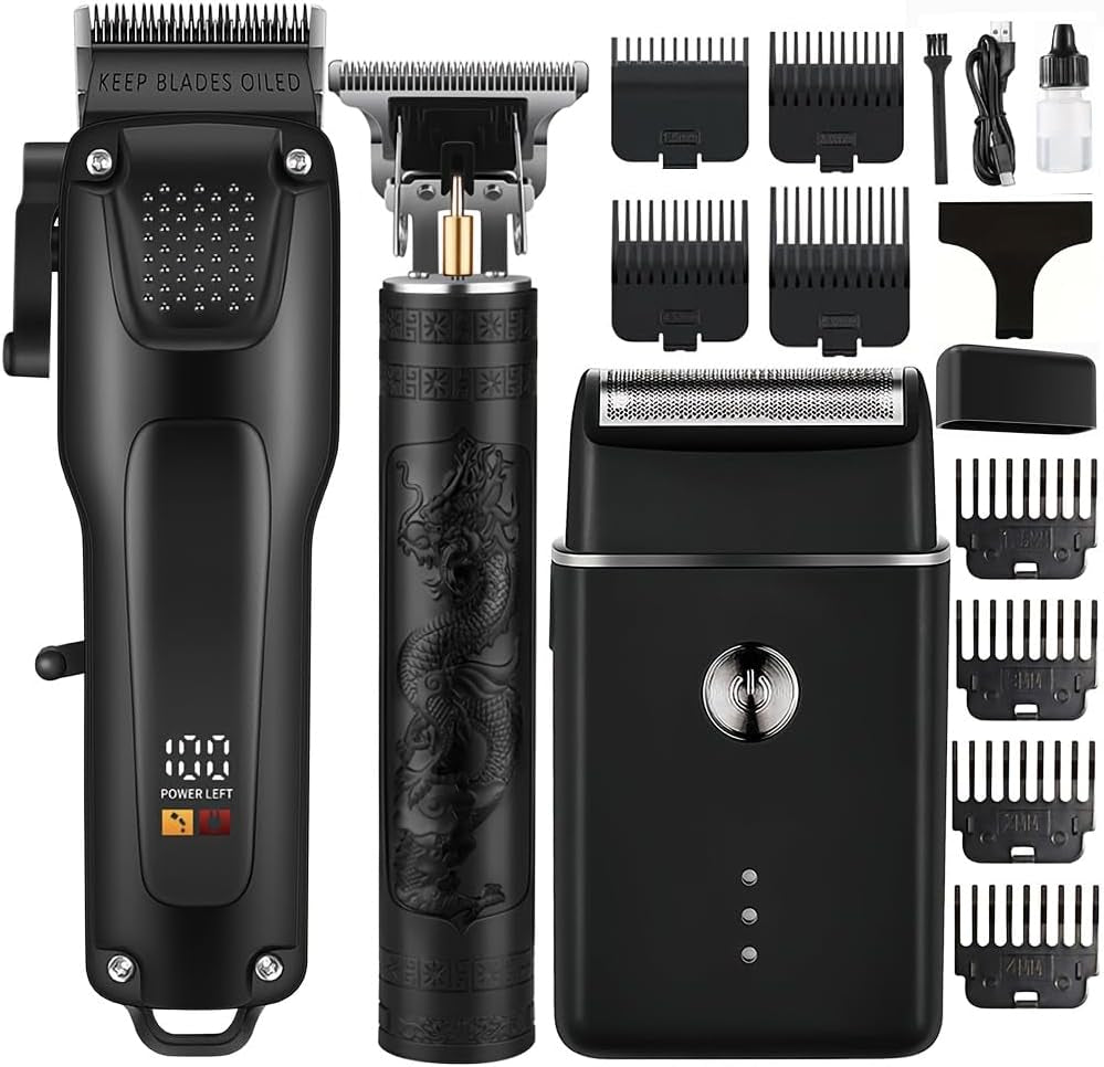 Hair Clippers for Men, 3-In-1 Haircut Kit with Trimmer & Foil Shaver