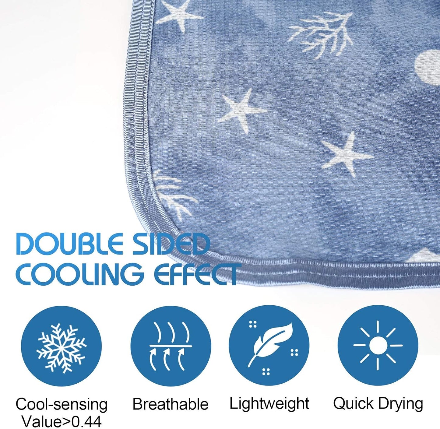 Ailemei Direct Cooling Throw Blanket with Double Sided Cold Effect, Lightweight Breathable Summer Coastal Theme Bed Blanket, Transfer Heat to Keep Body Cool for Hot Sleepers Night Sweats,50"X70"