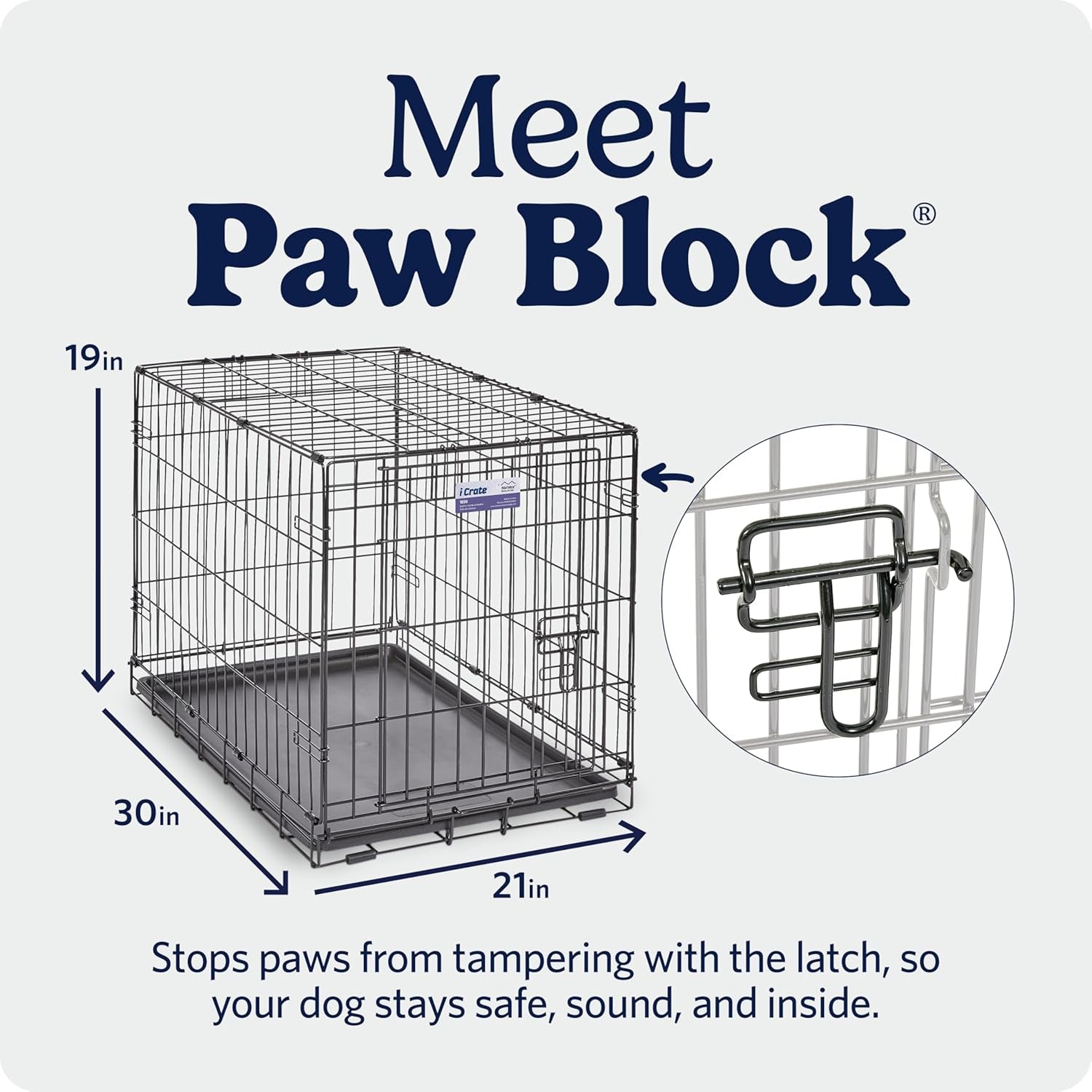 Midwest Homes for Pets 30-Inch Icrate for Medium Breeds, 21-40 Lbs, Single Door Folding Dog Crate with Divider Panel, Leak-Proof Tray & Secure Latch, Portable, Durable & Easy to Assemble