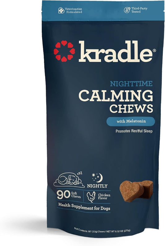 Kradle Nighttime Calming Chews for Dogs, Sleep Support, 90 Count