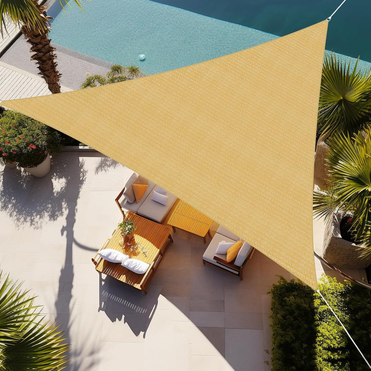 Shade&Beyond 16'X16'X16' Sun Shade Sail Sand Triangle