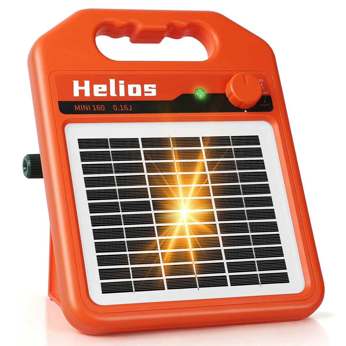MINI160 2 Miles Solar Fence Charger, 0.16 Joule Solar Electric Fence Charger for Livestock, Pigs, Horses, Cattle Sheep, Solar Powered Electric Fence with Day or Night Mode, Easy Installation