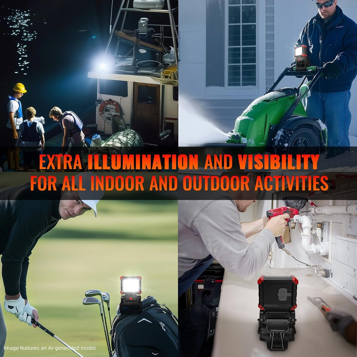 Easymaxx Rechargeable Clip Light 2 Pack, 2100LM LED Clamp Work Light